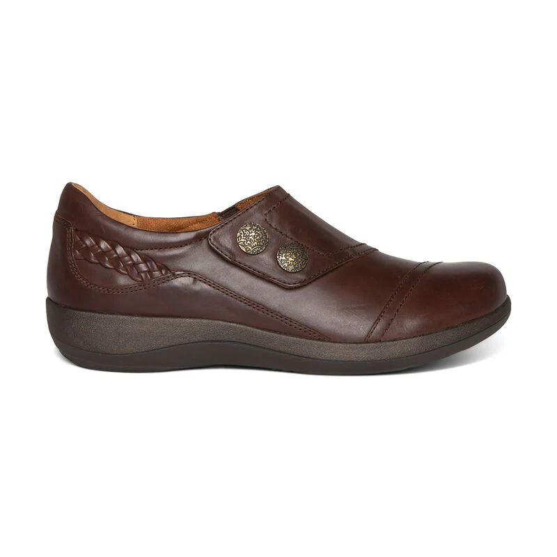 Aetrex Karina Women's Monk Strap Velcro Brown - Image 2