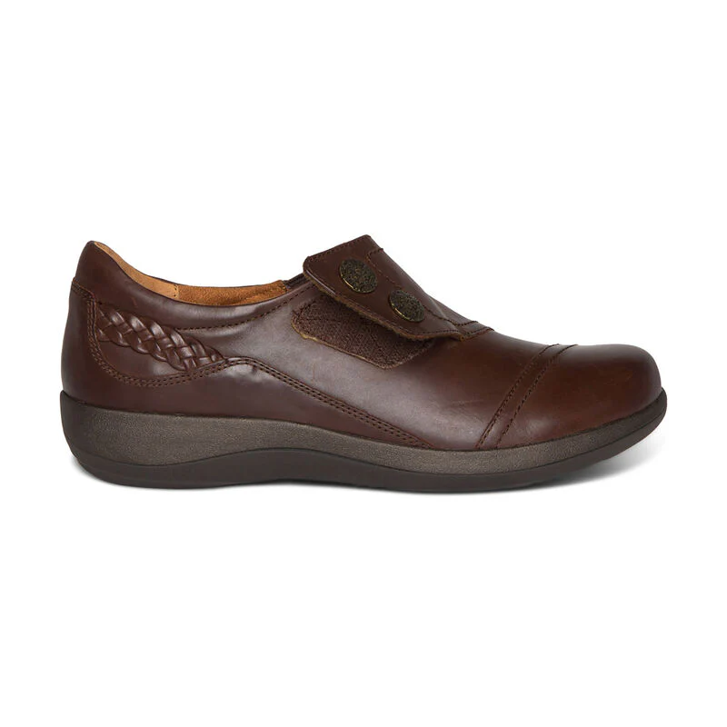 Aetrex Karina Women's Monk Strap Velcro Brown - Image 3