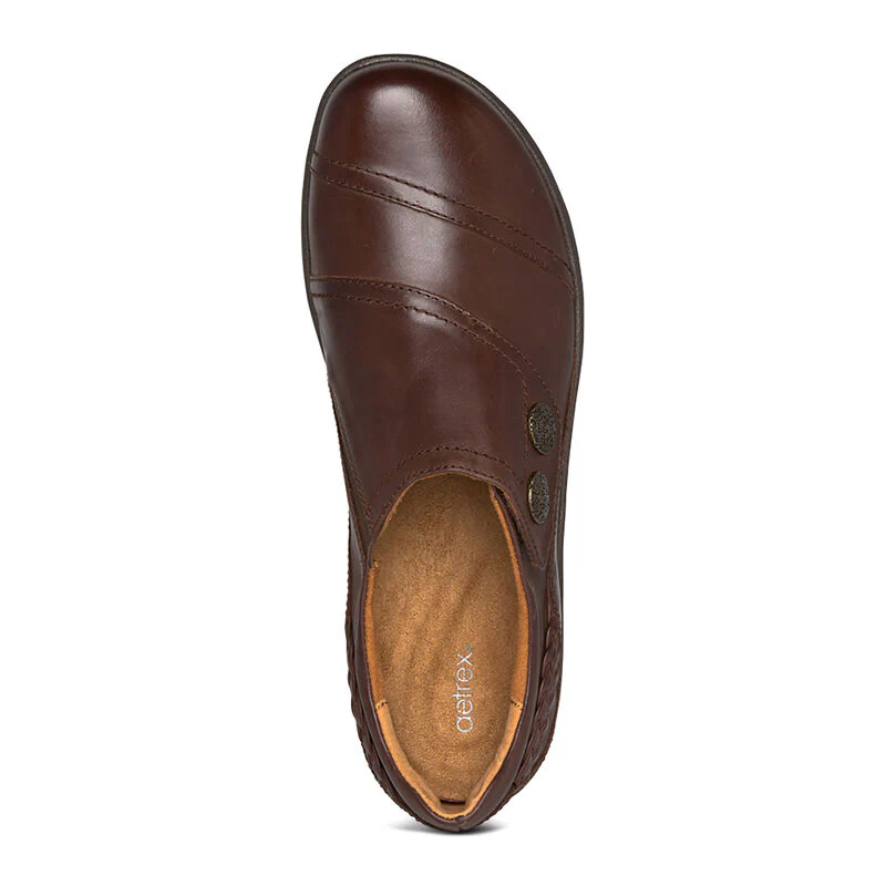 Aetrex Karina Women's Monk Strap Velcro Brown - Image 5