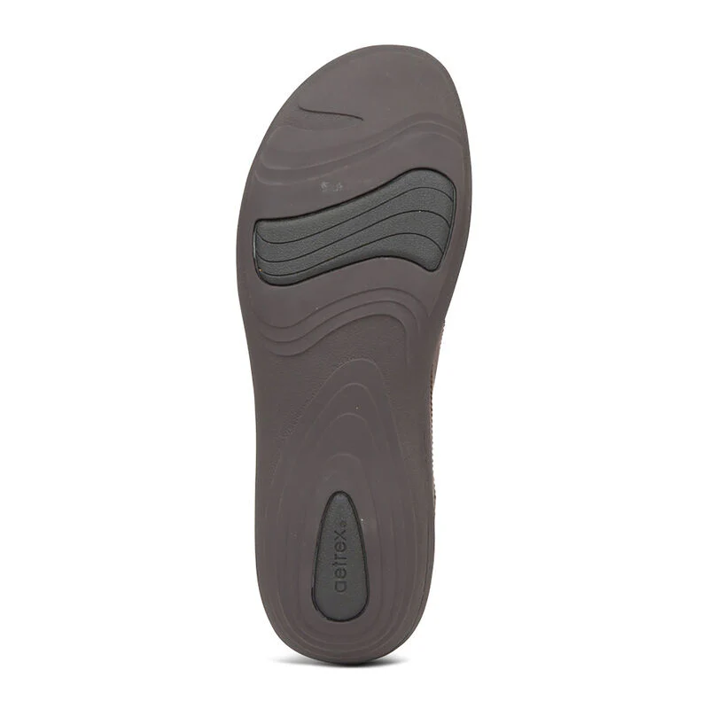 Aetrex Karina Women's Monk Strap Velcro Brown - Image 6
