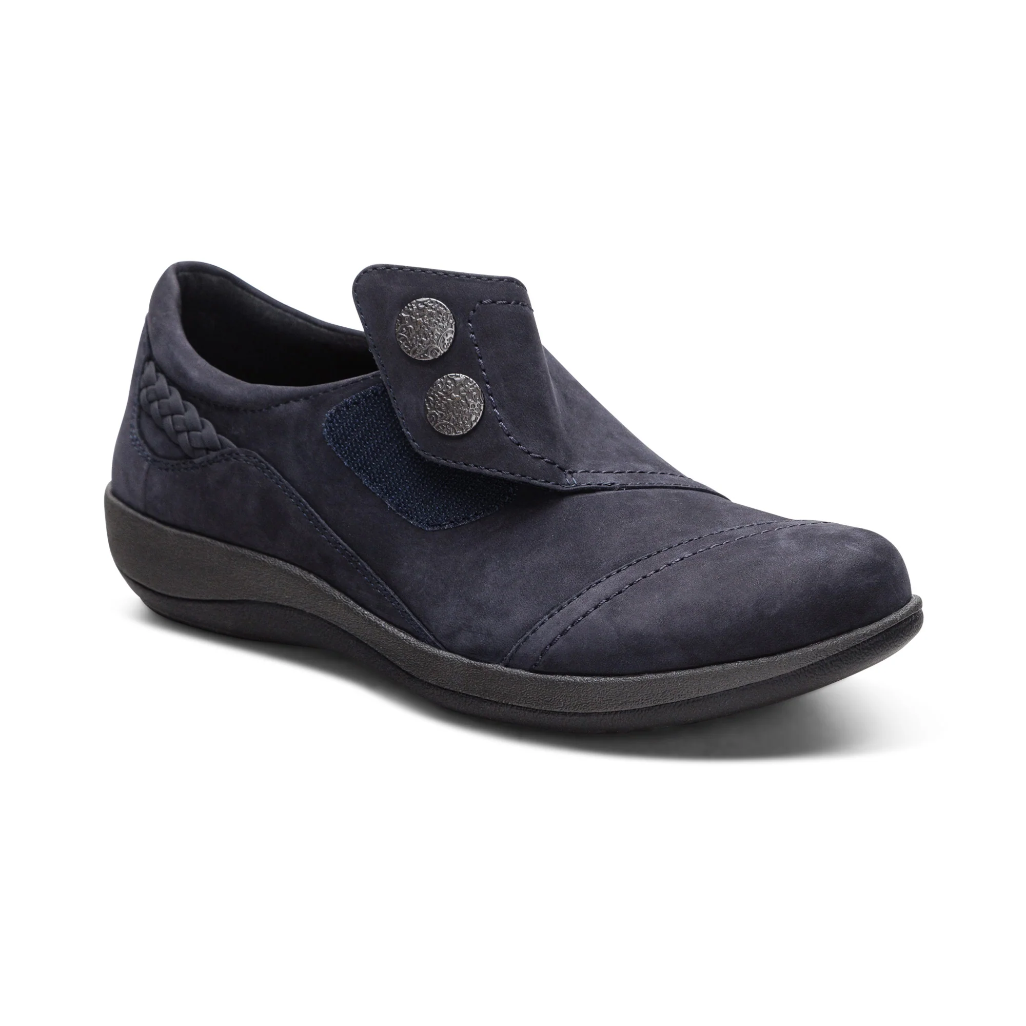 Aetrex Karina Women's Monk Strap Velcro Navy - Image 2