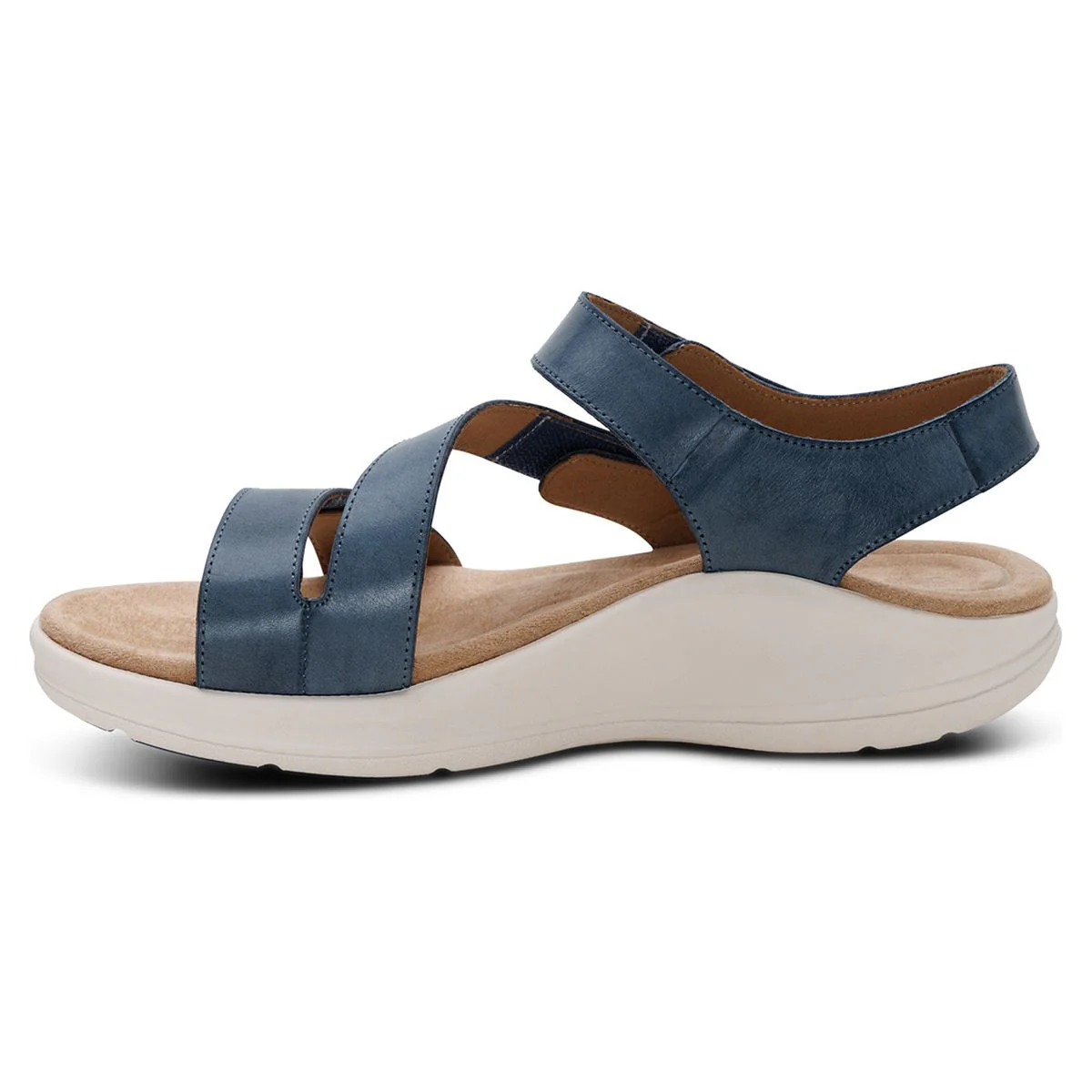 Aetrex Savannah Women's Adjustable Quarter Strap Sandal in Hazy Blue - Image 3