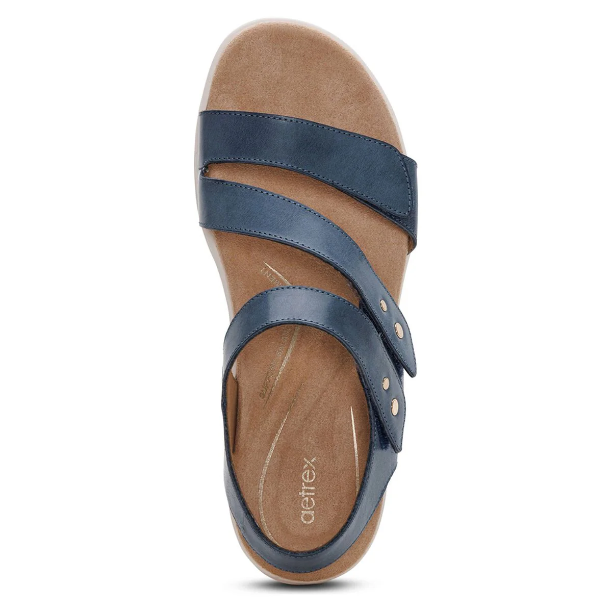 Aetrex Savannah Women's Adjustable Quarter Strap Sandal in Hazy Blue - Image 6