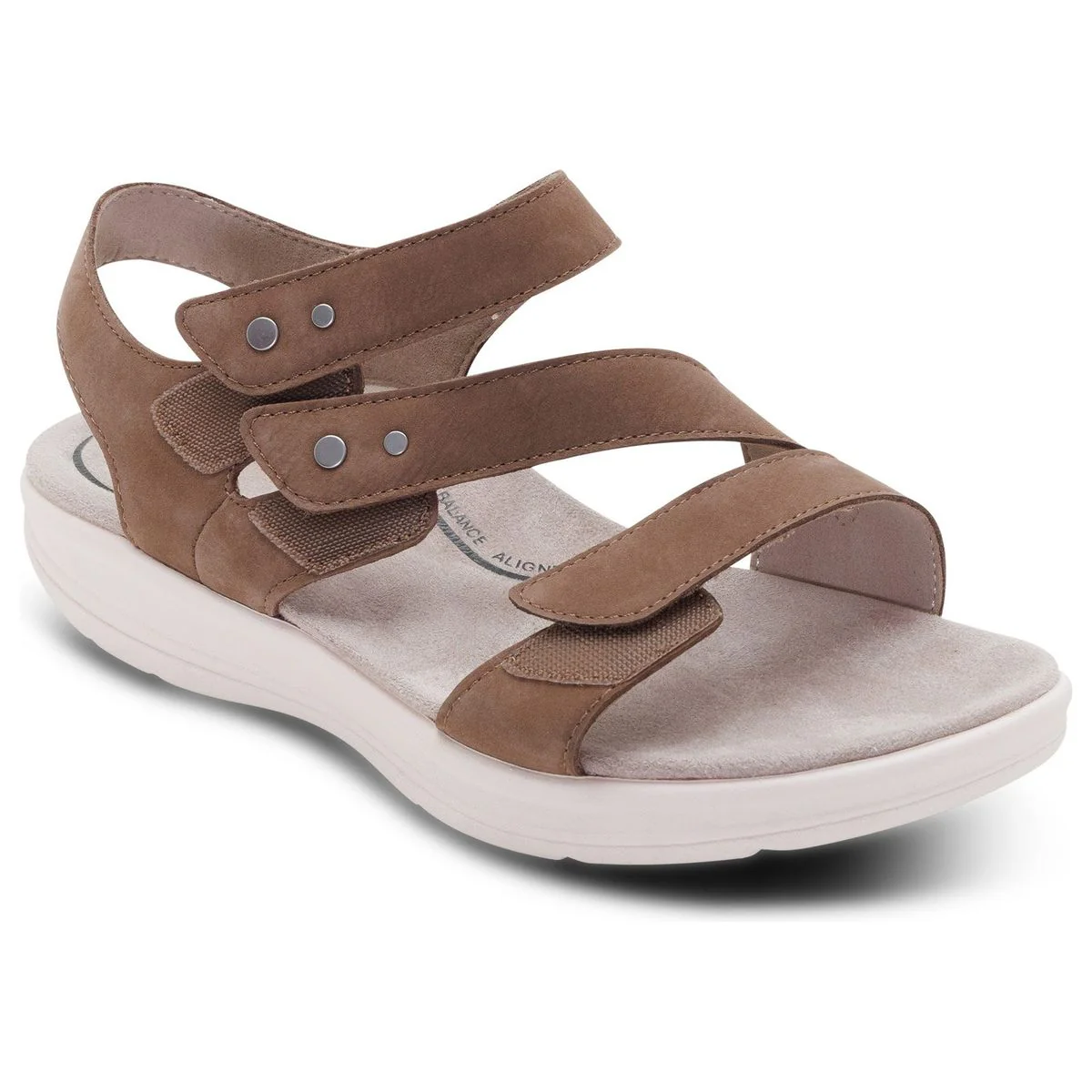 Aetrex Savannah Women's Adjustable Quarter Strap Sandal in Taupe - Image 2