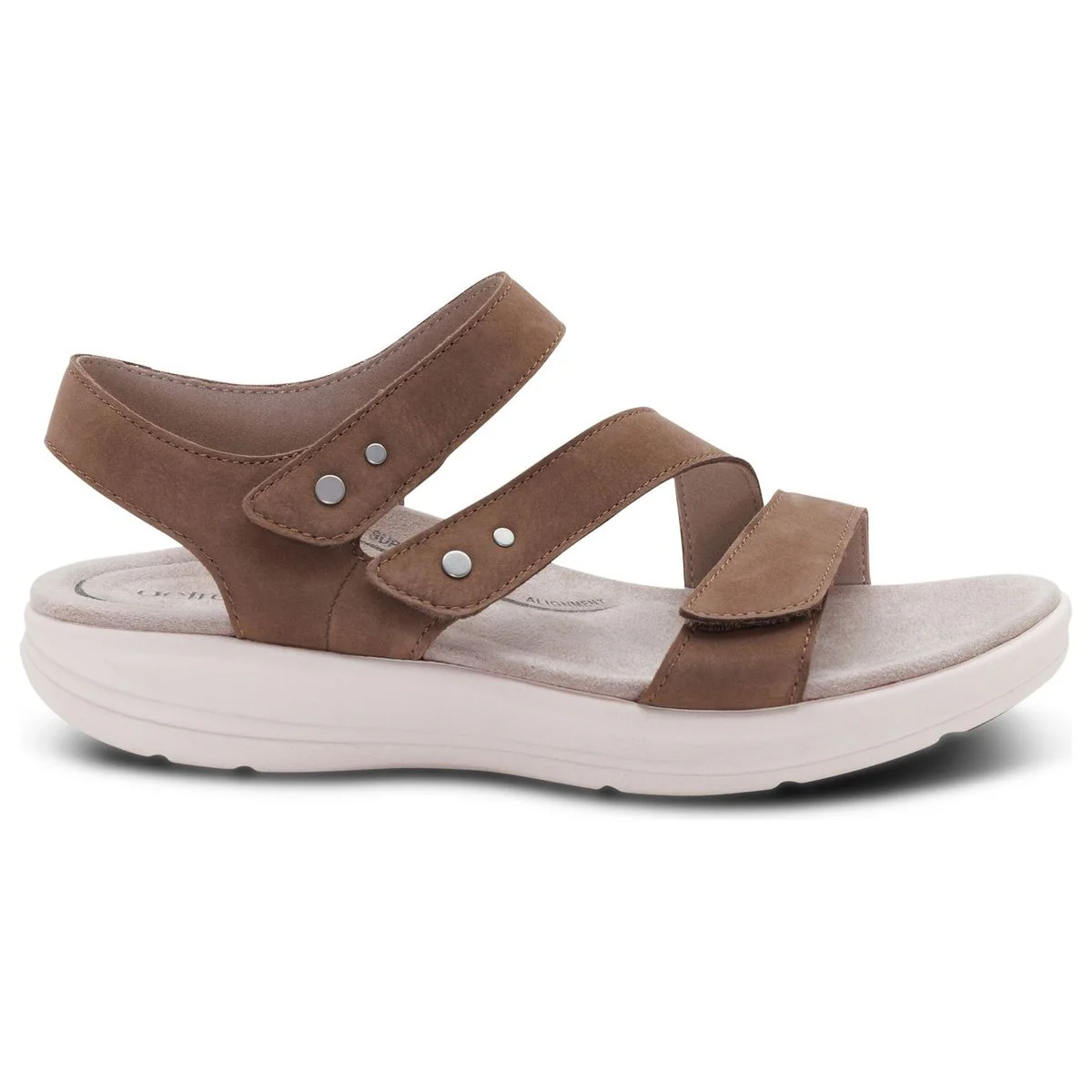 Aetrex Savannah Women's Adjustable Quarter Strap Sandal in Taupe - Image 5