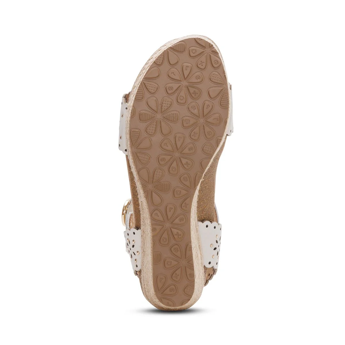 Aetrex Sydney Women's Quarter Strap Espadrille Wedge in Ivory - Image 7
