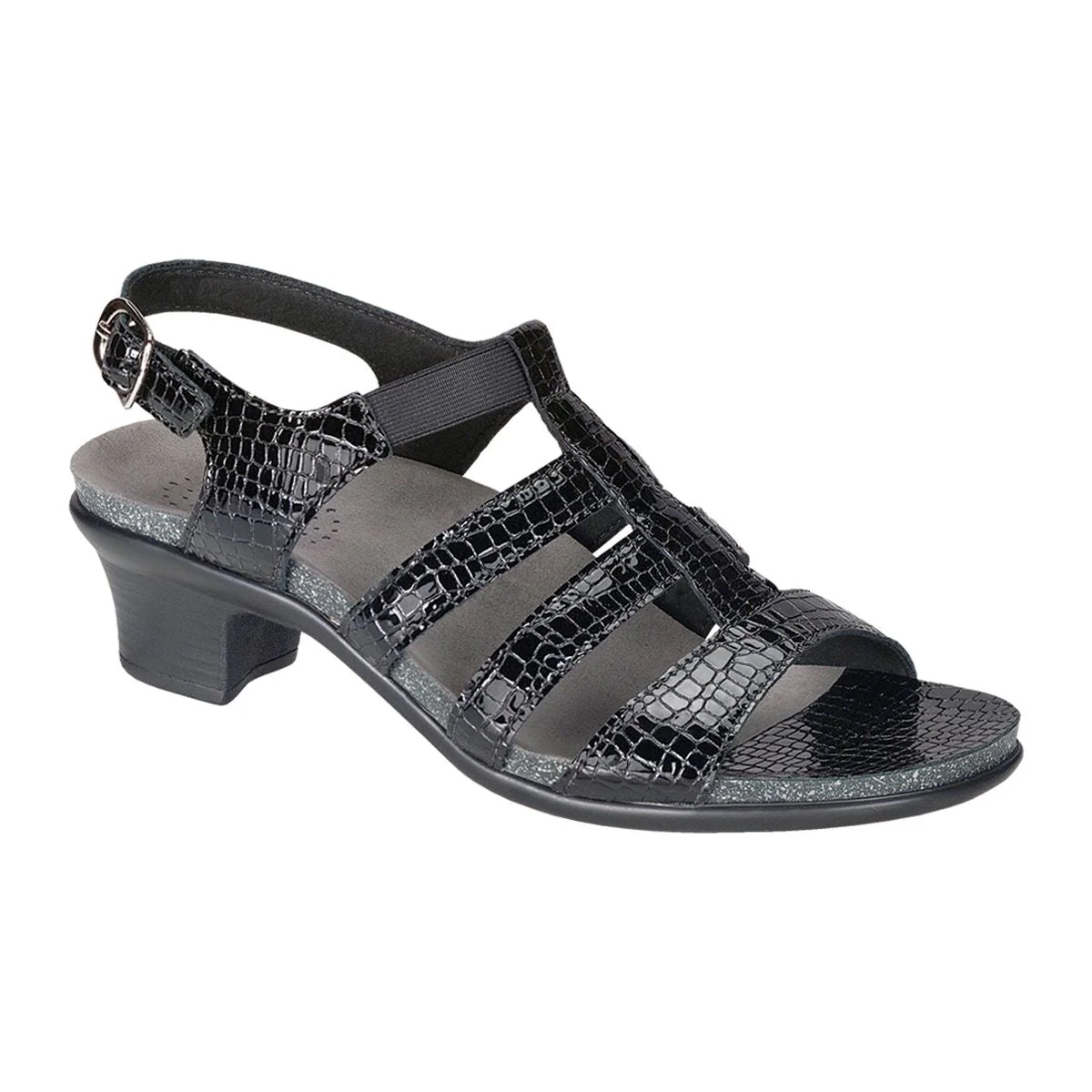 SAS Allegro Women's Heel Strap Sandal in Black