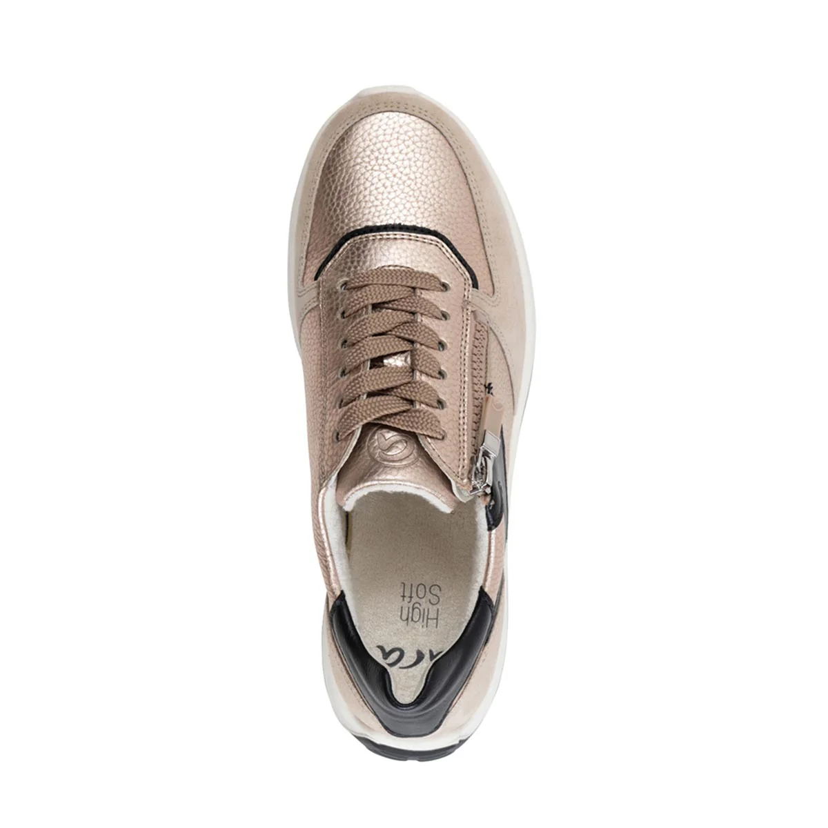 Ara Nagano Women's Lace Sneaker in Sand Black - Image 3