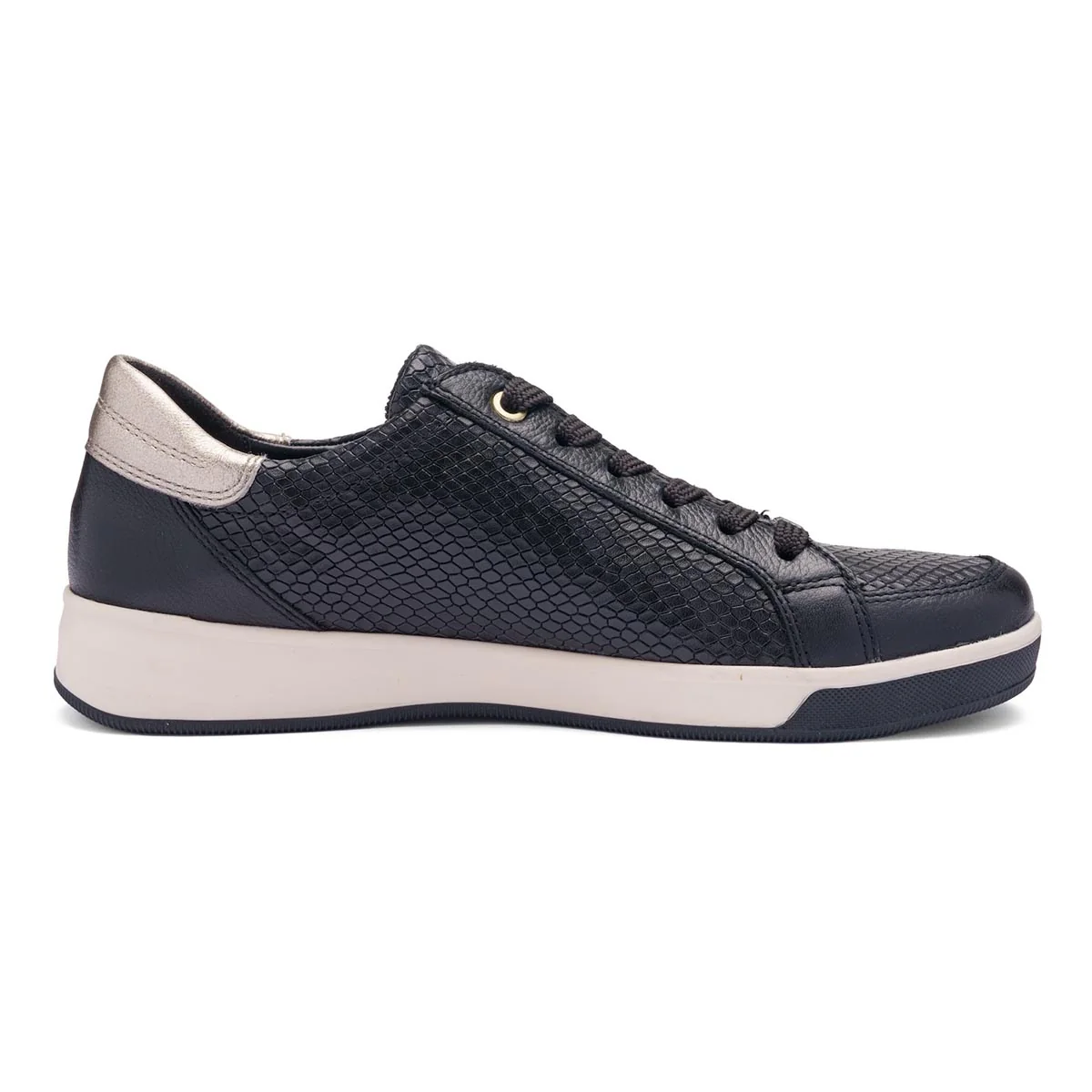 Ara Rei-Low Women's Zip Sneaker in Black Silver - Image 2