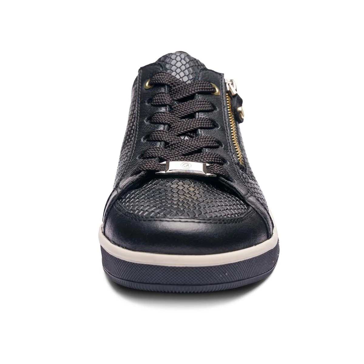 Ara Rei-Low Women's Zip Sneaker in Black Silver - Image 3