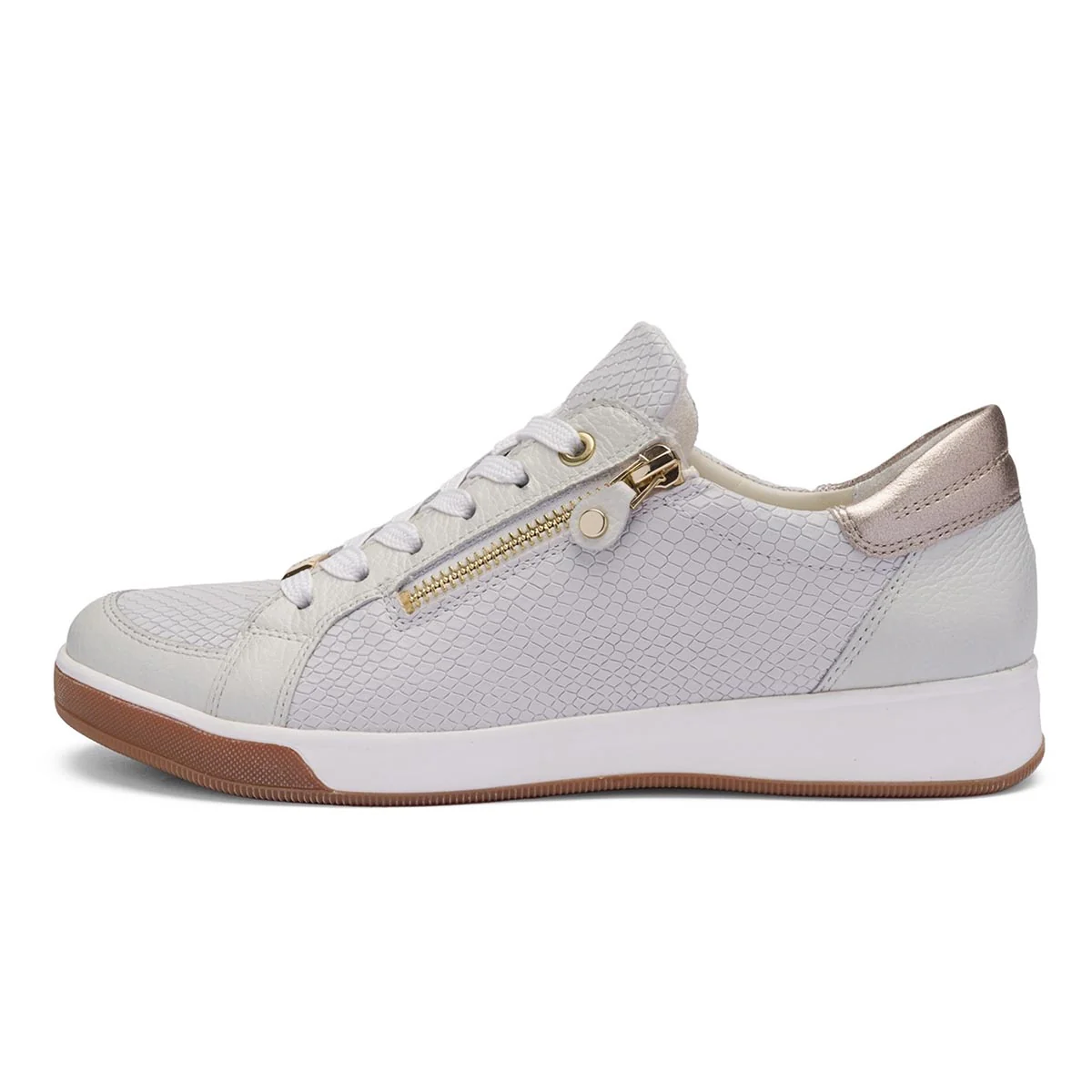 Ara Rei-Low Women's Zip Sneaker in Nebbia Weiss - Image 6