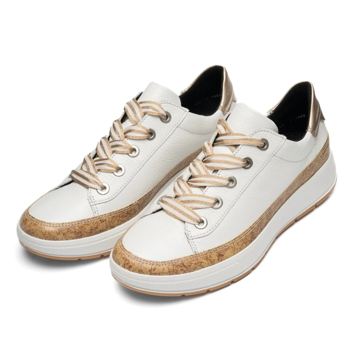 Ara Rem Women's Kork Wrap Lace Sneaker in White - Image 3