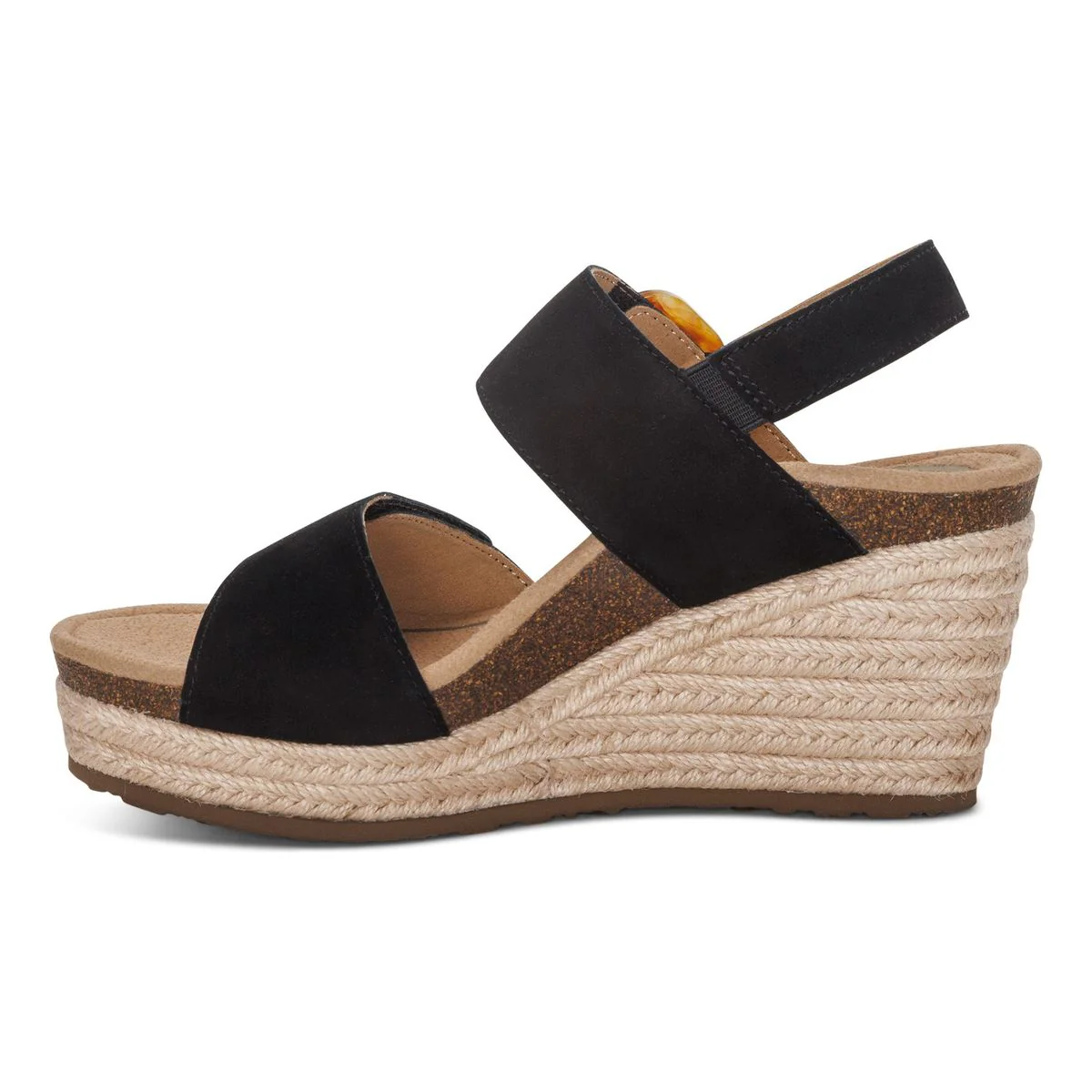 Aetrex Ashley Arch Support Wedge Sandal – Women's (Black) - Image 3