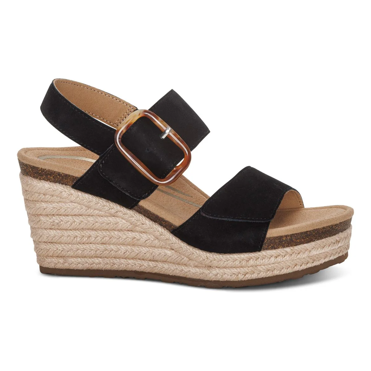 Aetrex Ashley Arch Support Wedge Sandal – Women's (Black) - Image 5