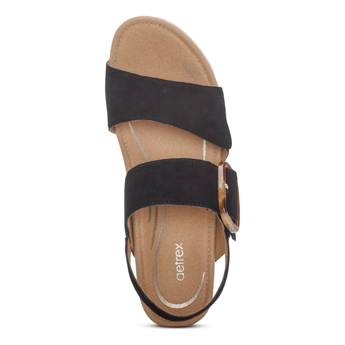 Aetrex Ashley Arch Support Wedge Sandal – Women's (Black) - Image 6