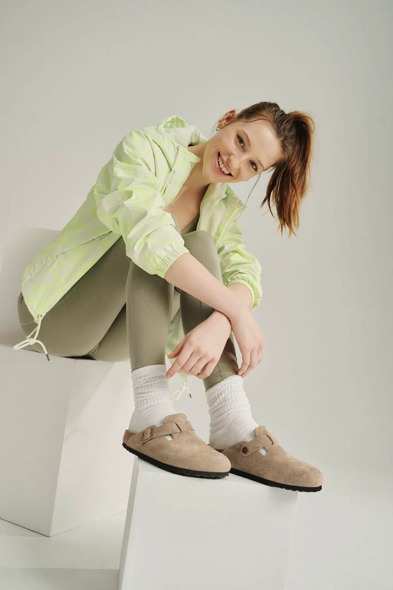 Birkenstock Boston Soft Footbed Suede Clog – Taupe - Image 4