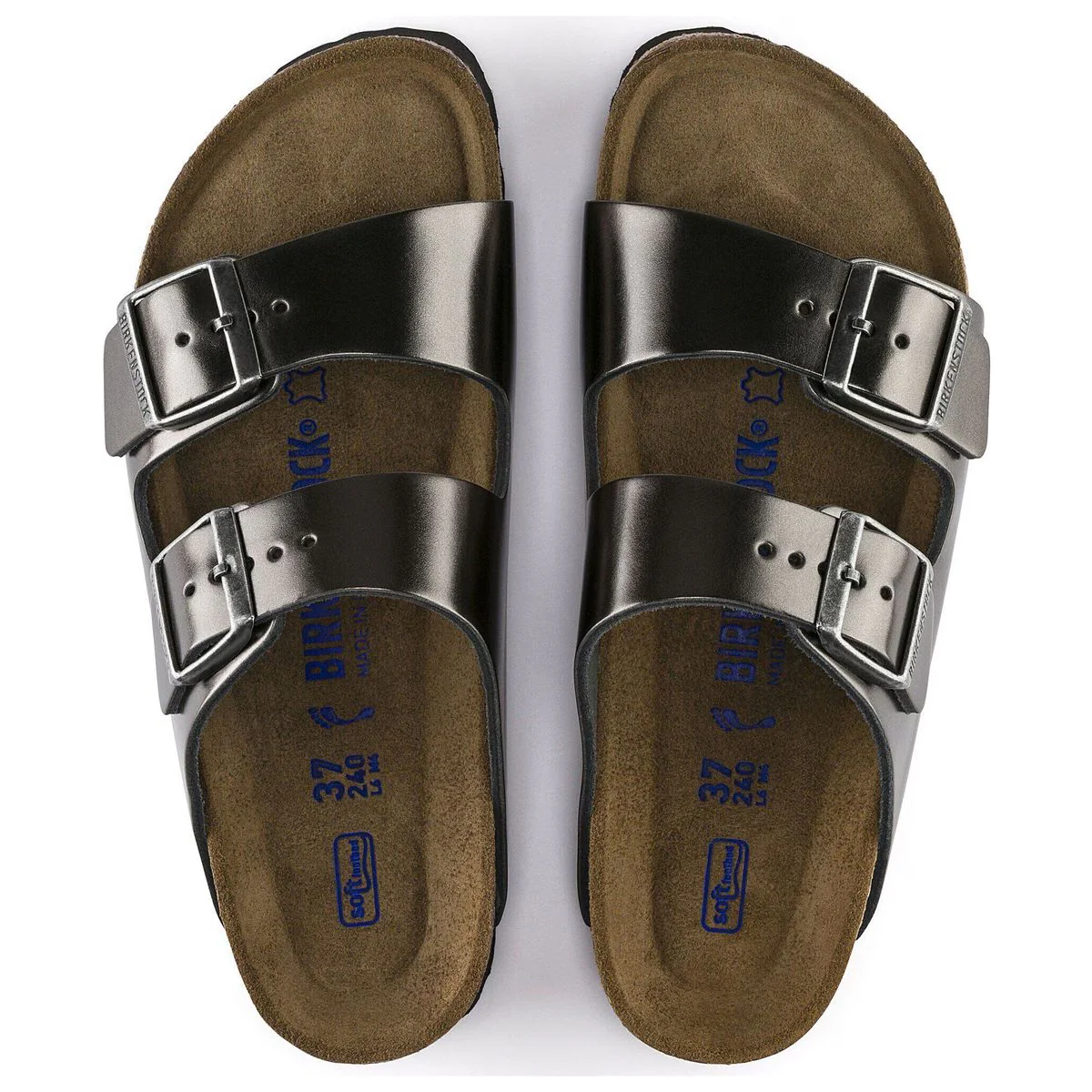 Birkenstock Arizona Soft Footbed – Metallic Anthracite - Image 6
