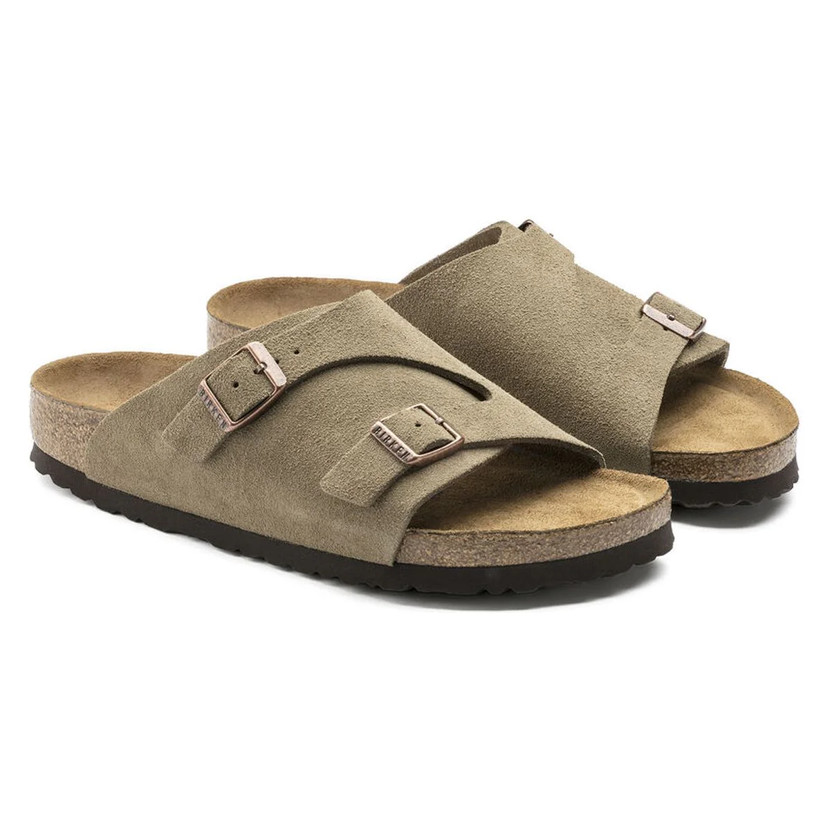 Birkenstock Zurich Suede Soft Footbed – Taupe - Image 2