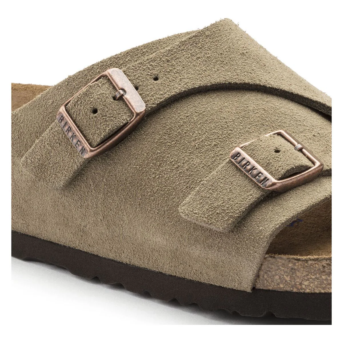 Birkenstock Zurich Suede Soft Footbed – Taupe - Image 4