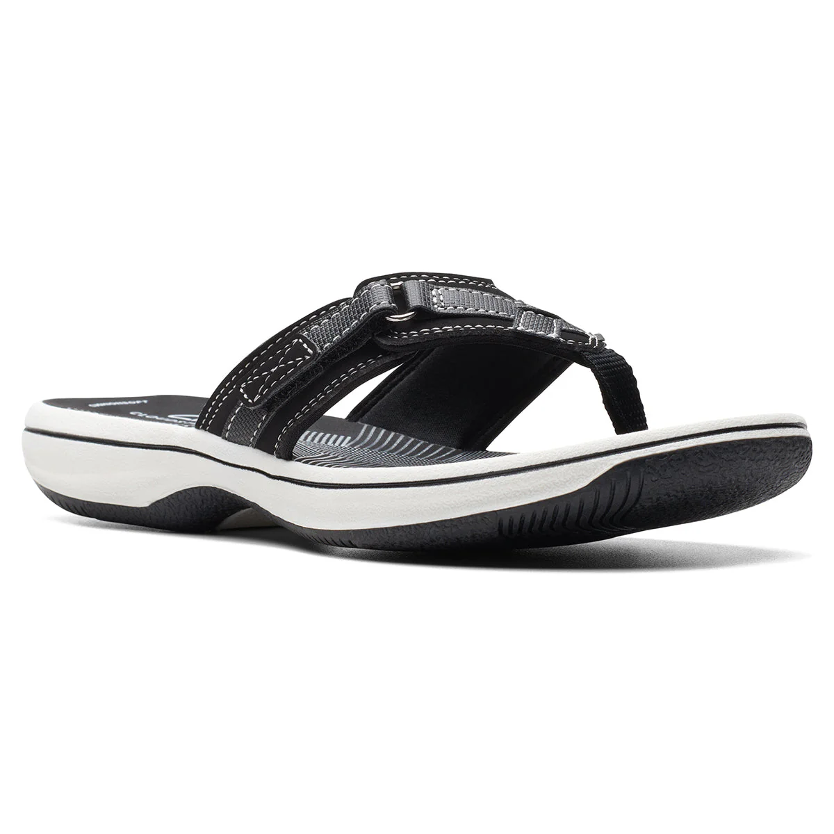 Clarks Breeze Sea Women's Thong Sandals in Black