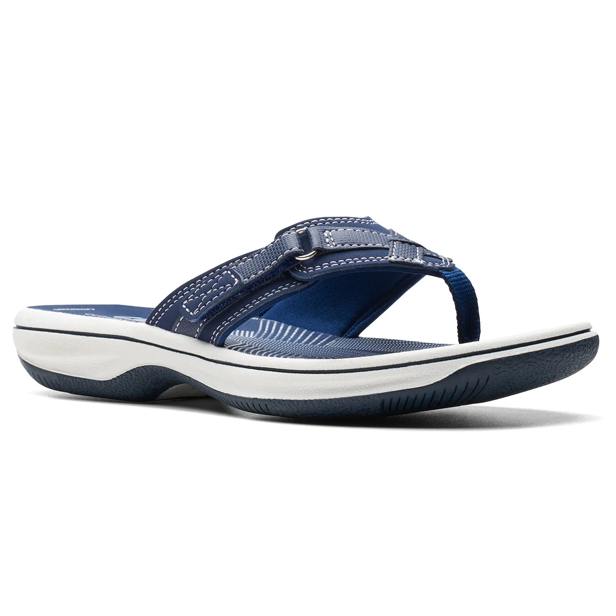 Clarks Breeze Sea Women's Thong Sandals in Navy