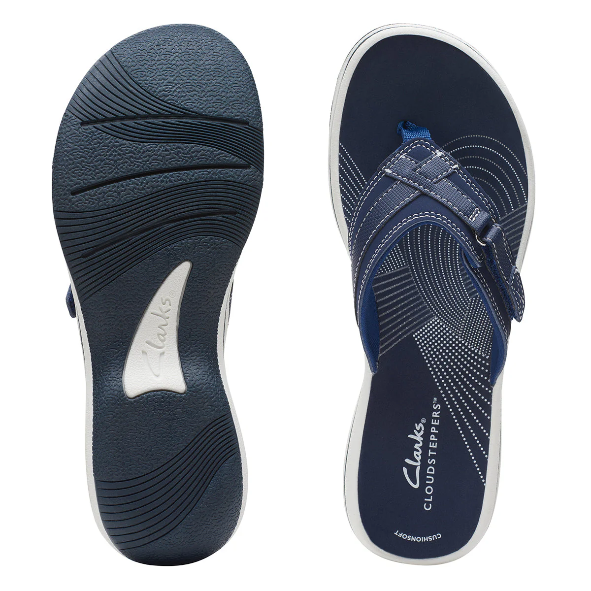 Clarks Breeze Sea Women's Thong Sandals in Navy - Image 6