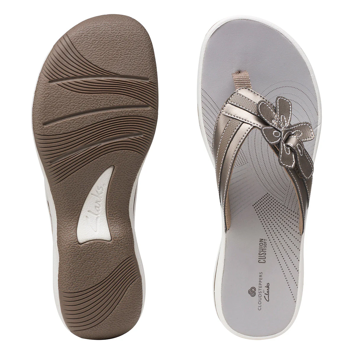 Brinkley Flora Women's Thong Sandals in Pewter - Image 6