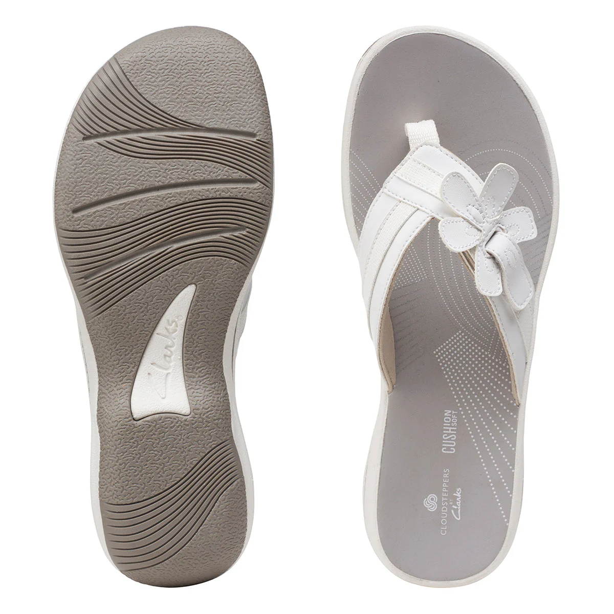 Brinkley Flora Women's Thong Sandals in White - Image 6