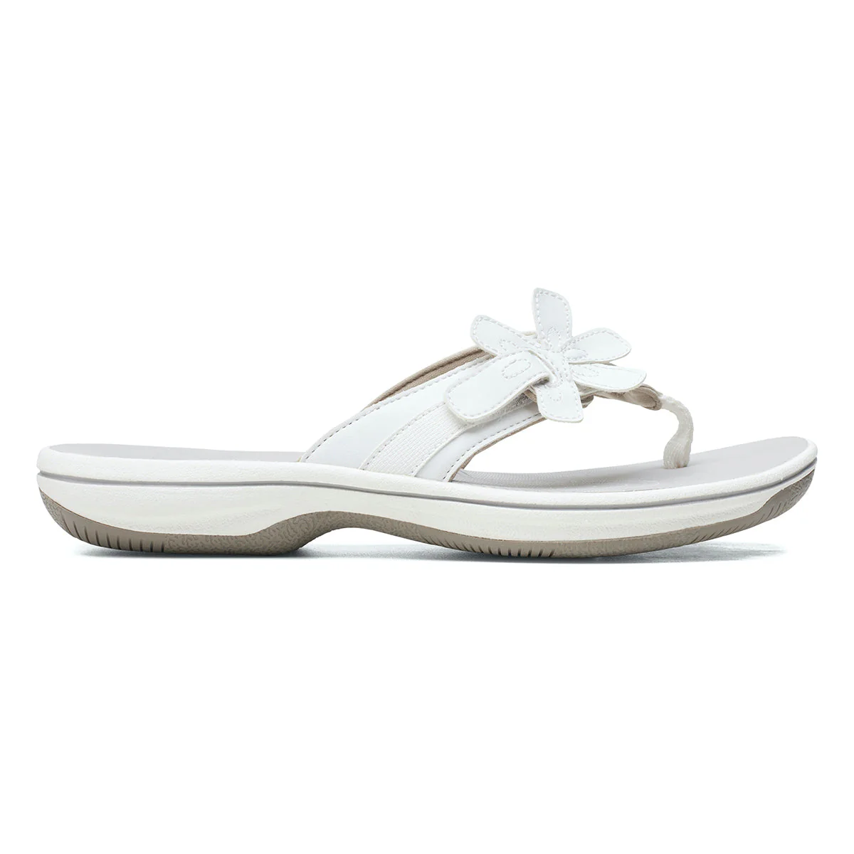 Brinkley Flora Women's Thong Sandals in White - Image 7