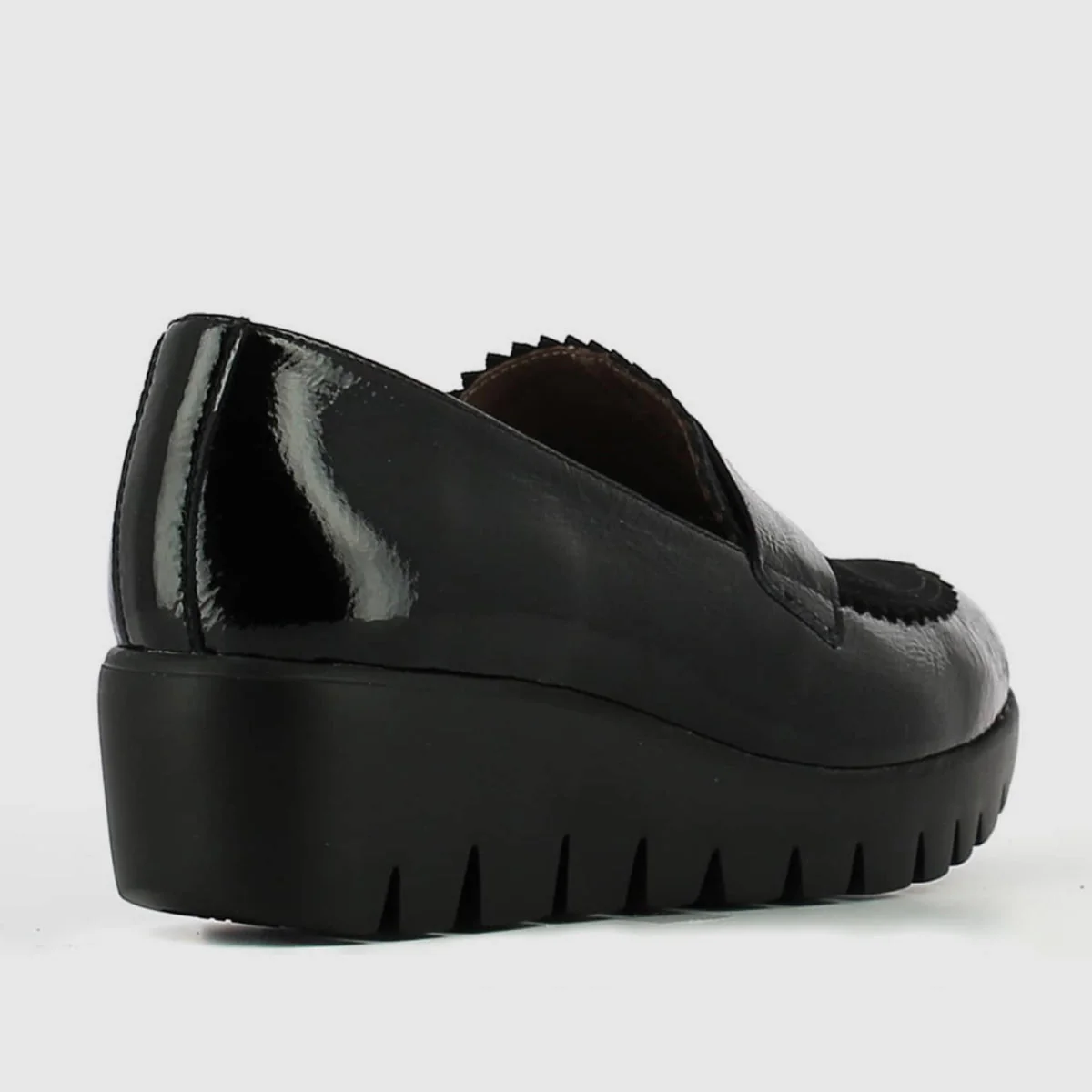 WondersC-33223 Dress Wedge Loafer in Black Patent - Image 3