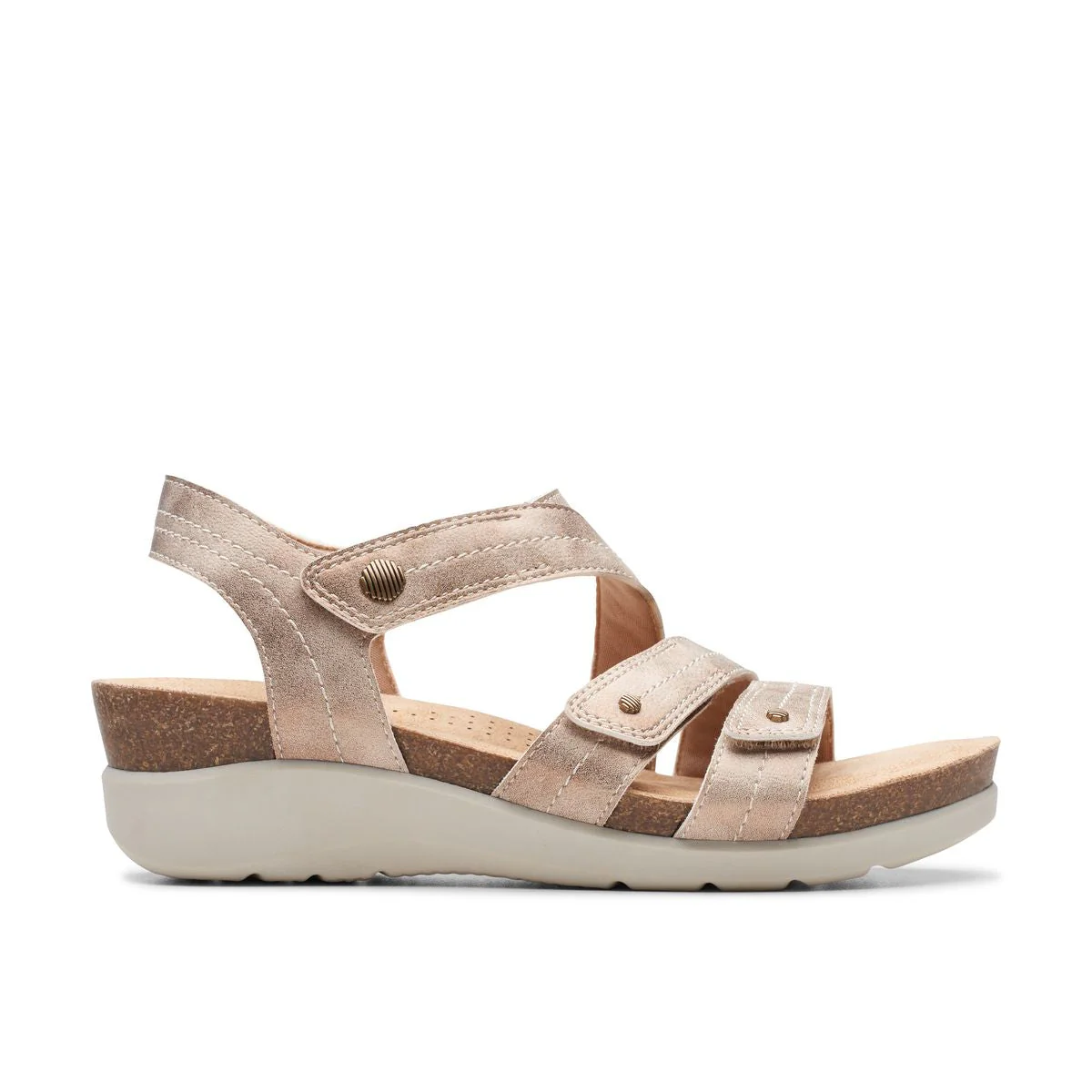 Calenne Clara Wedge Sandals for Women in Bronze Metallic - Image 2