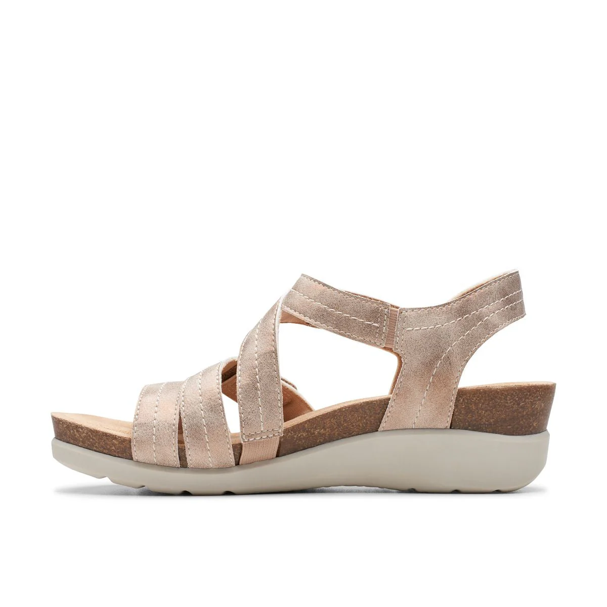 Calenne Clara Wedge Sandals for Women in Bronze Metallic - Image 3