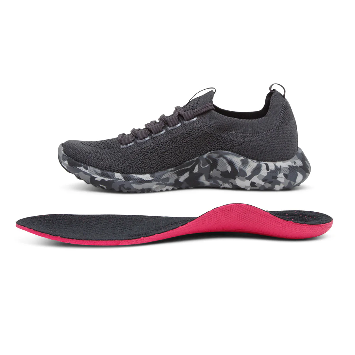 Aetrex Carly Women's Arch Support Sneakers In Charcoal Camo - Image 5