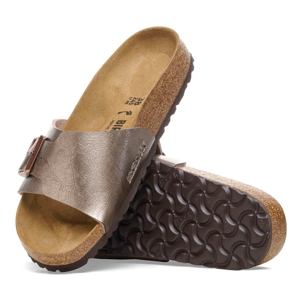 Birkenstock Catalina Birko-Flor Sandal - Taupe Metallic - Image 2