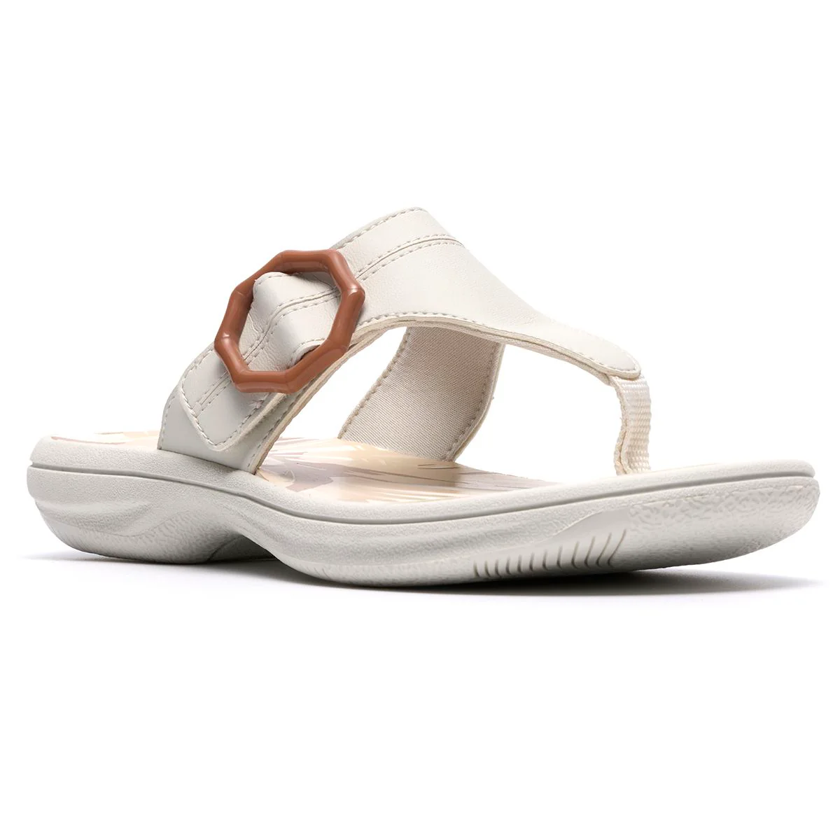 Clarks Breeze Cove Women's Thong Sandals in Off White