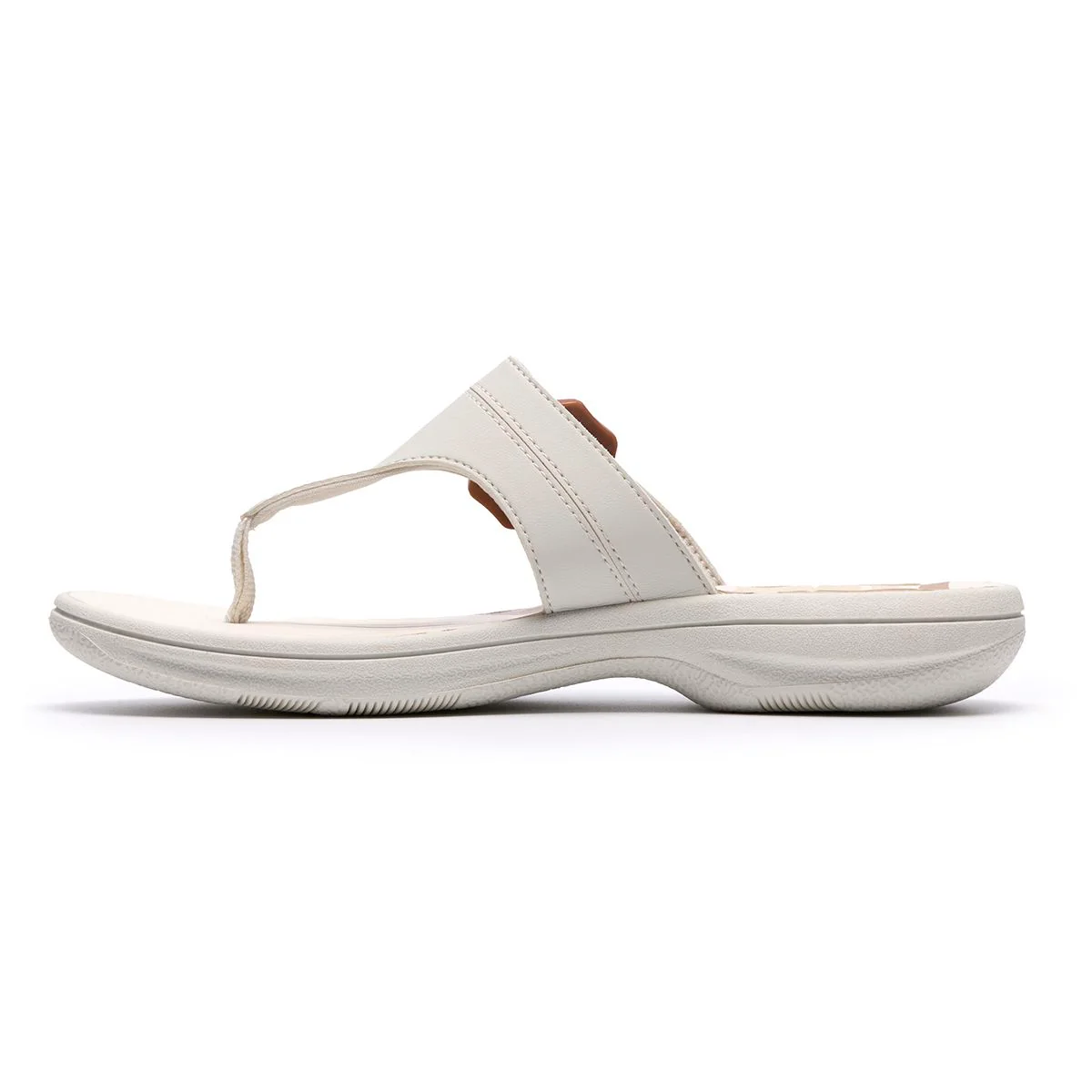 Clarks Breeze Cove Women's Thong Sandals in Off White - Image 5
