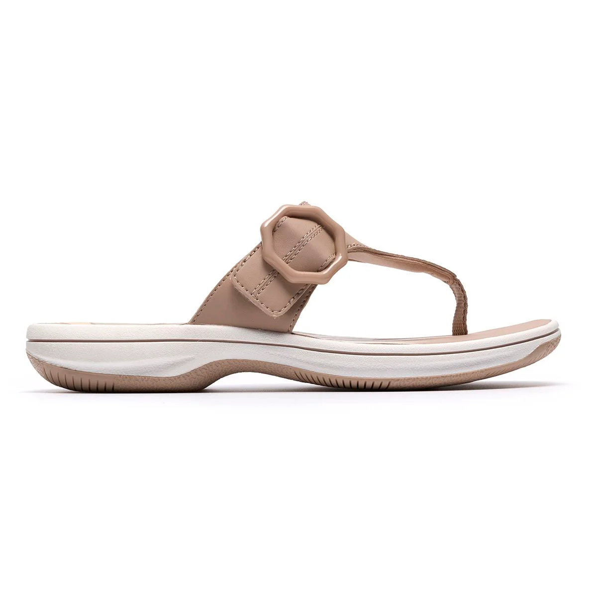 Clarks Breeze Cove Women's Thong Sandals in Sand - Image 4