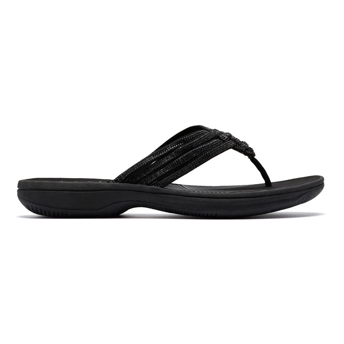 Clarks Breeze Gem Women's Thong Sandals in Black - Image 4