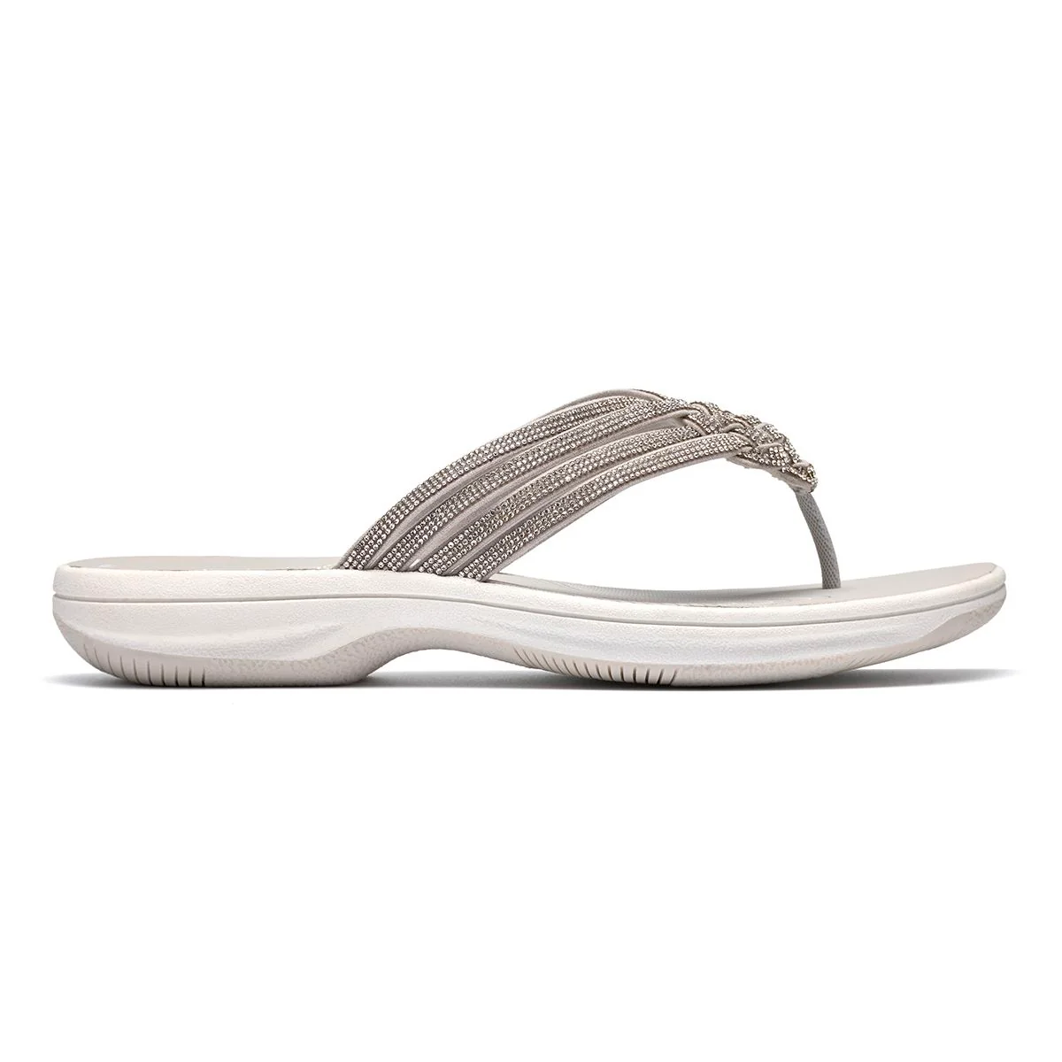 Clarks Breeze Gem Women's Thong Sandals in Silver - Image 4