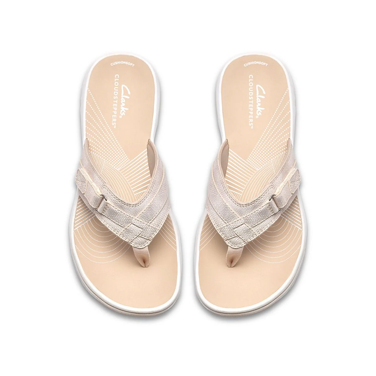 Clarks Breeze Sea Women's Thong Sandals in Soft Gold - Image 3