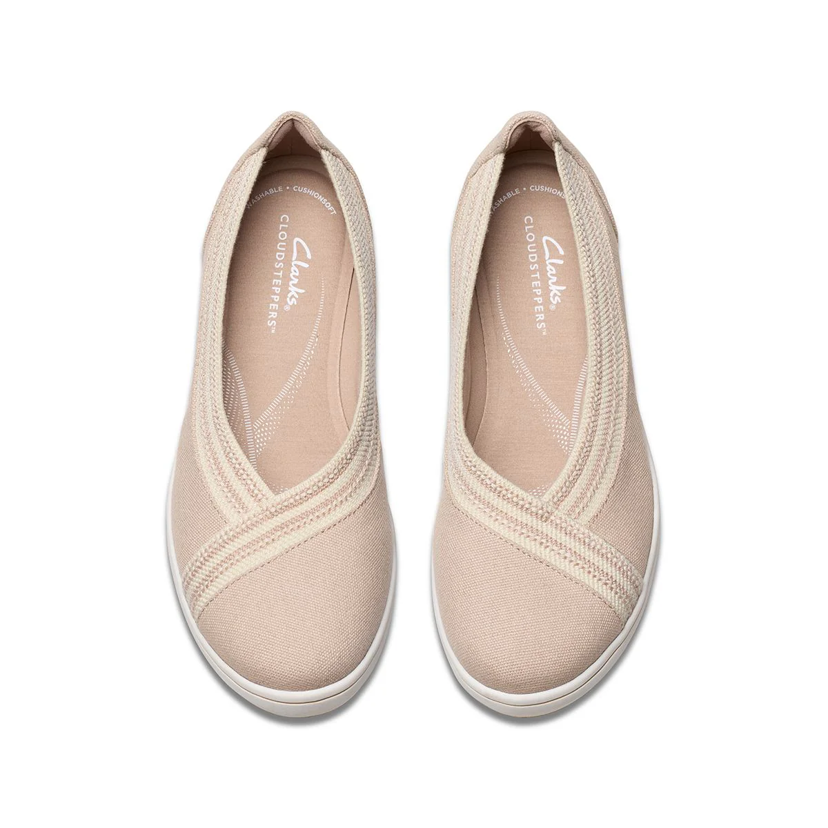 Clarks Women's Breezesky Air Slip On Shoes in Sand - Image 7