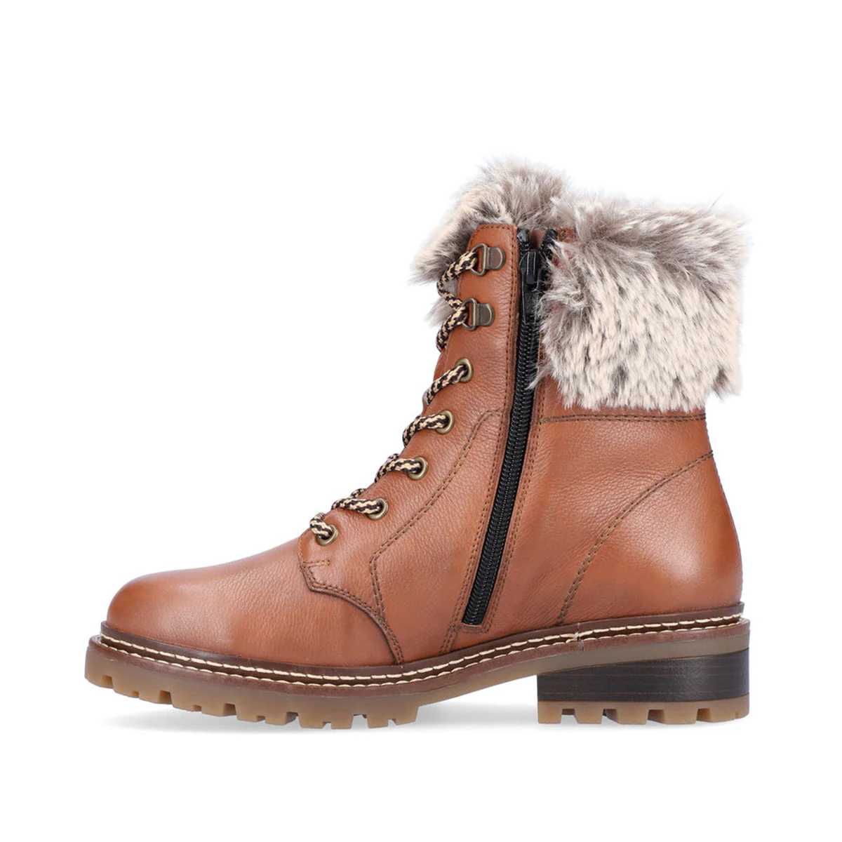 Remonte D0B74 Women's Lace Up Winter Boots in Brown - Image 2