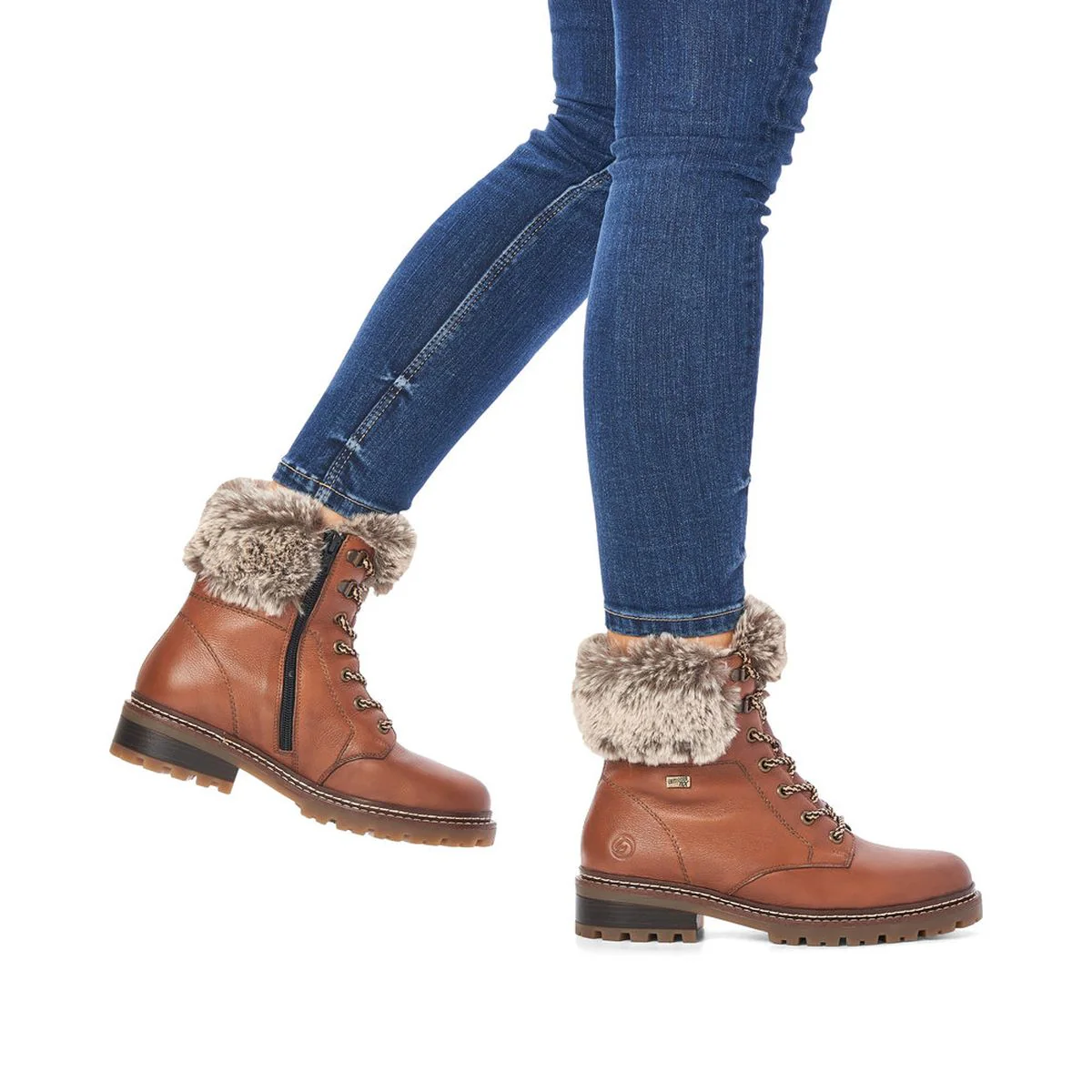 Remonte D0B74 Women's Lace Up Winter Boots in Brown - Image 6