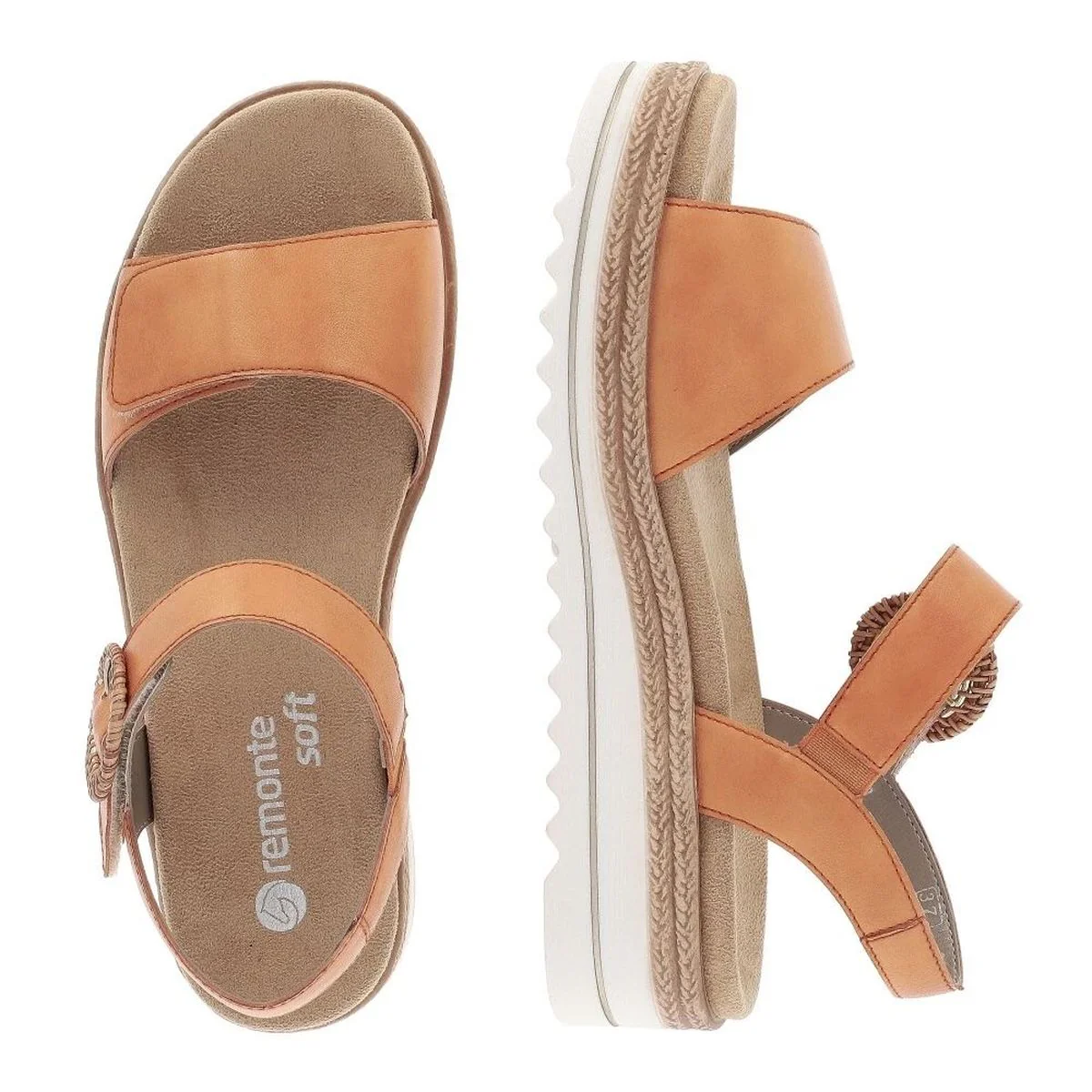 Remonte D0Q52 Women's Strap Sandals in Mandarine - Image 4