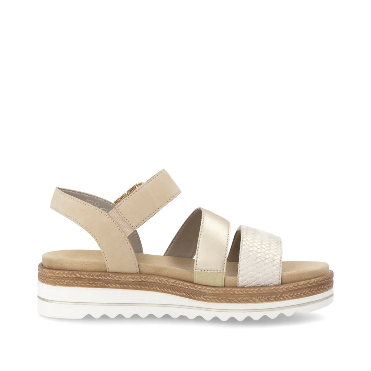 Remonte D0Q55 Light Gold Women's Strap Sandals - Image 2