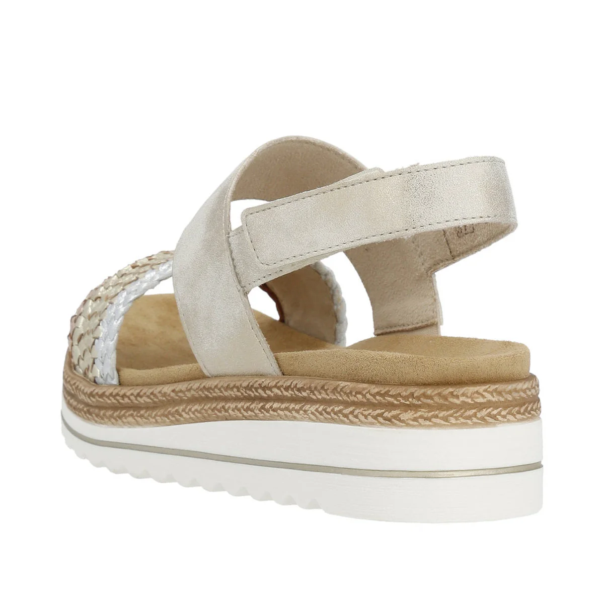 Remonte D0Q56 Beige Women's Strap Sandals in Gold - Image 3