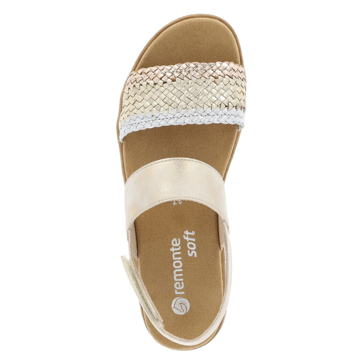 Remonte D0Q56 Beige Women's Strap Sandals in Gold - Image 4