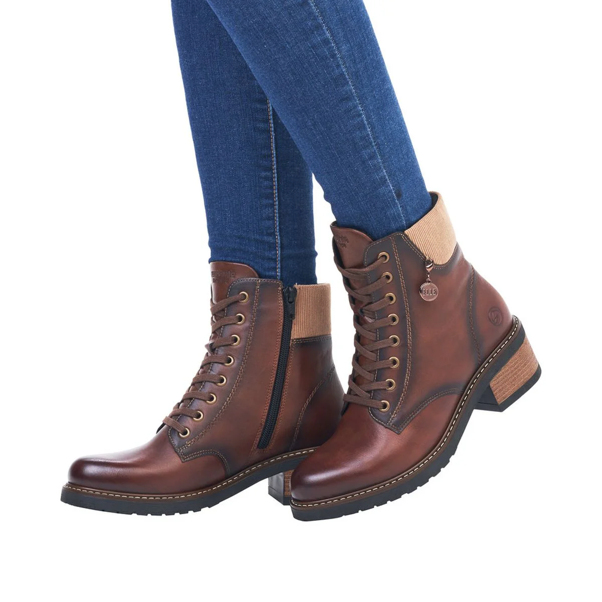 Remonte D1A70 Women's Lace Up Boots in Hazelnut - Image 5