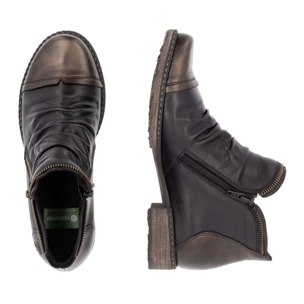 Remonte D4380 Women's Zip Ankle Boot in Antique Brown - Image 4