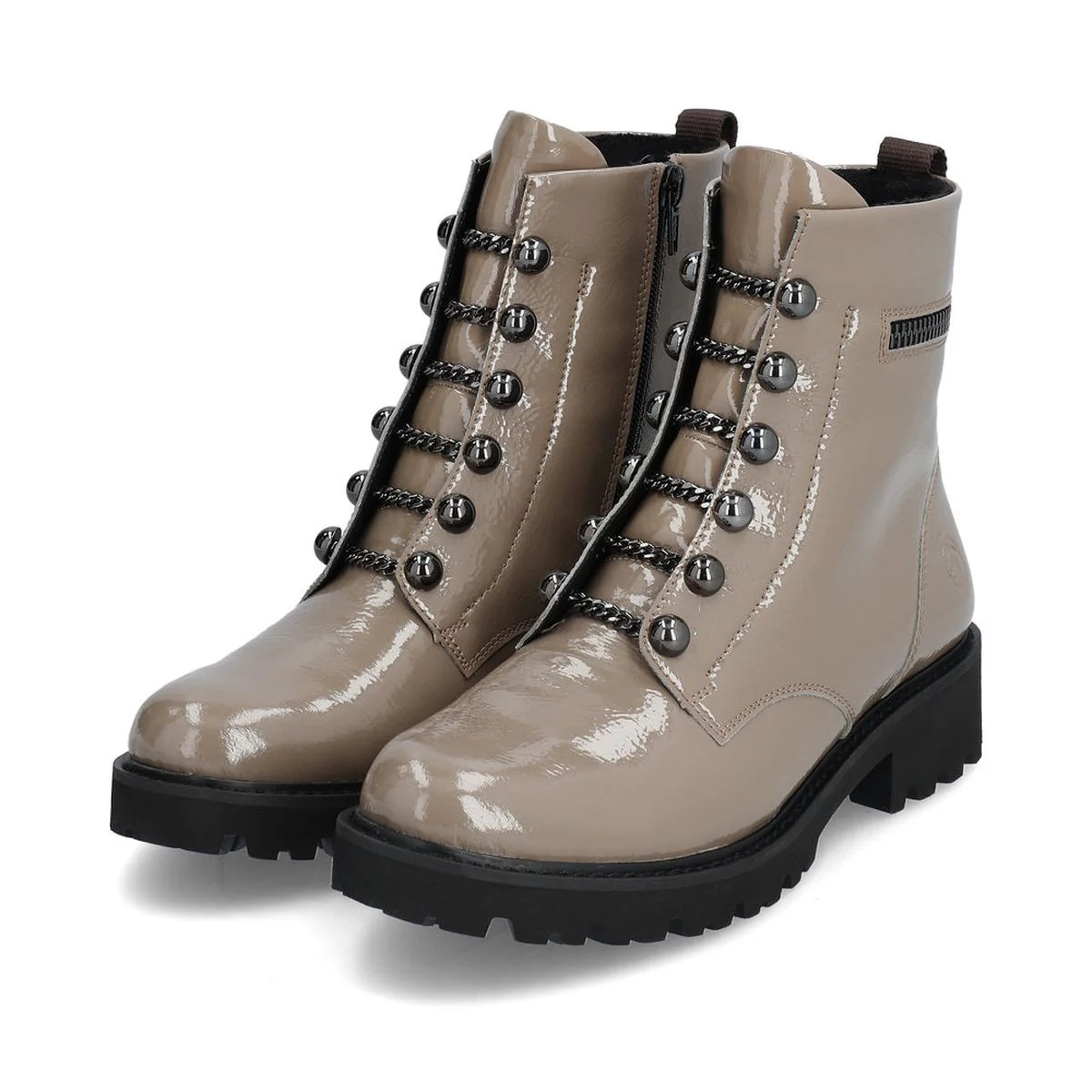 Remonte D8670 Women's Beige Grey Biker Boots - Image 3